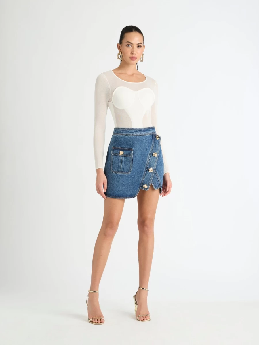 SHEIKE Women's Republic Denim Skirt - High-Quality Denim Skirt for Women