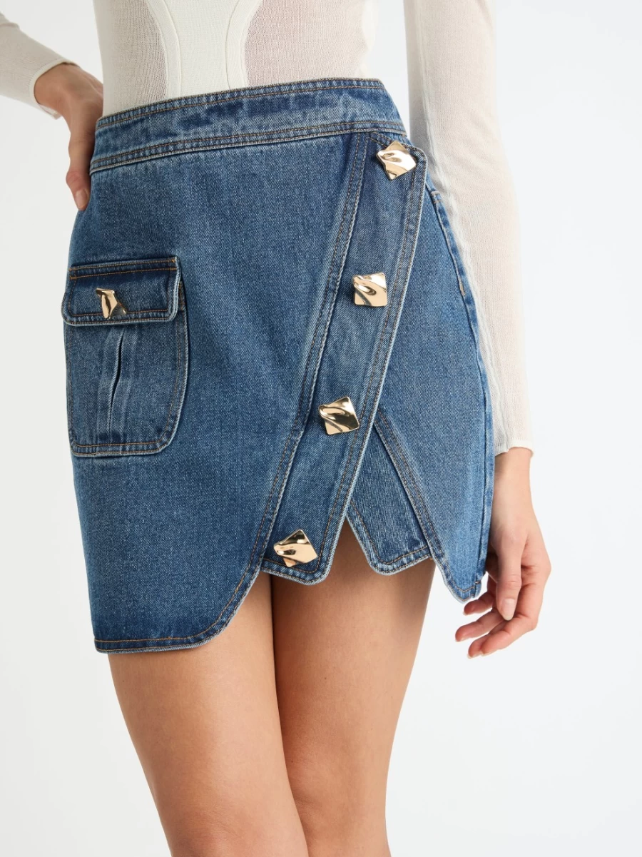 SHEIKE Women's Republic Denim Skirt - High-Quality Denim Skirt for Women