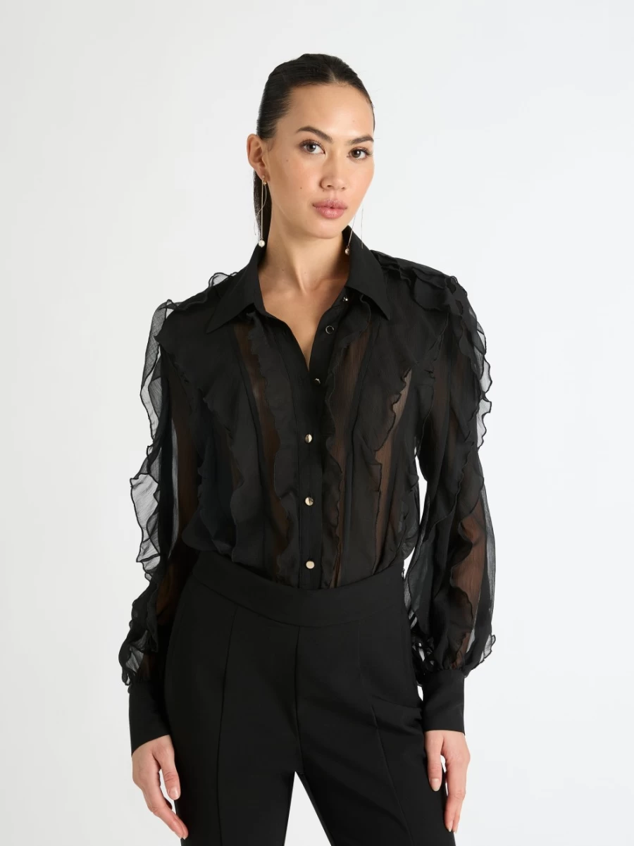 "SHEIKE Women's Cascading Shirt - Stylish Layered Blouse for Women"