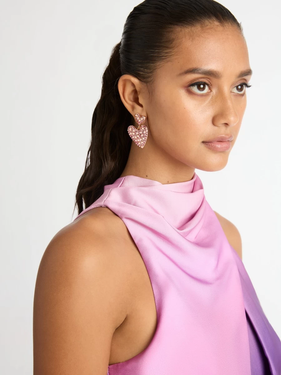 SHEIKE Women's Heart Drop Earrings - Elegant Dangle Earrings for Women