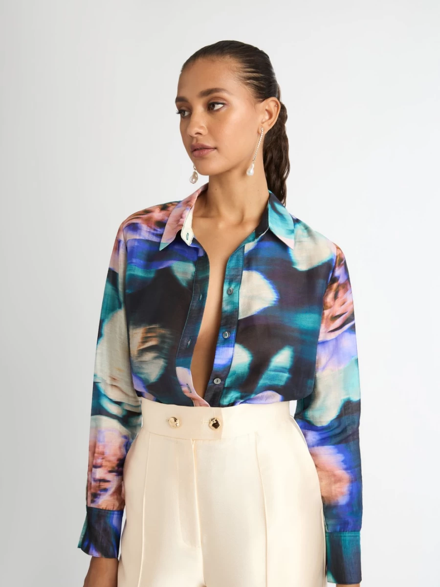 SHEIKE Women's Sophia Floral Print Shirt - Elegant Blouse for Women