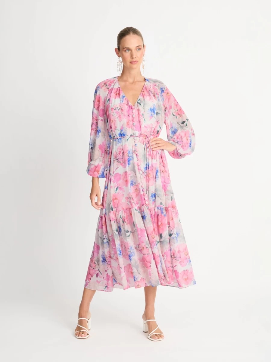 SHEIKE Women's Juliet Floral Dress - Elegant Summer Flowy Boho Maxi Dress