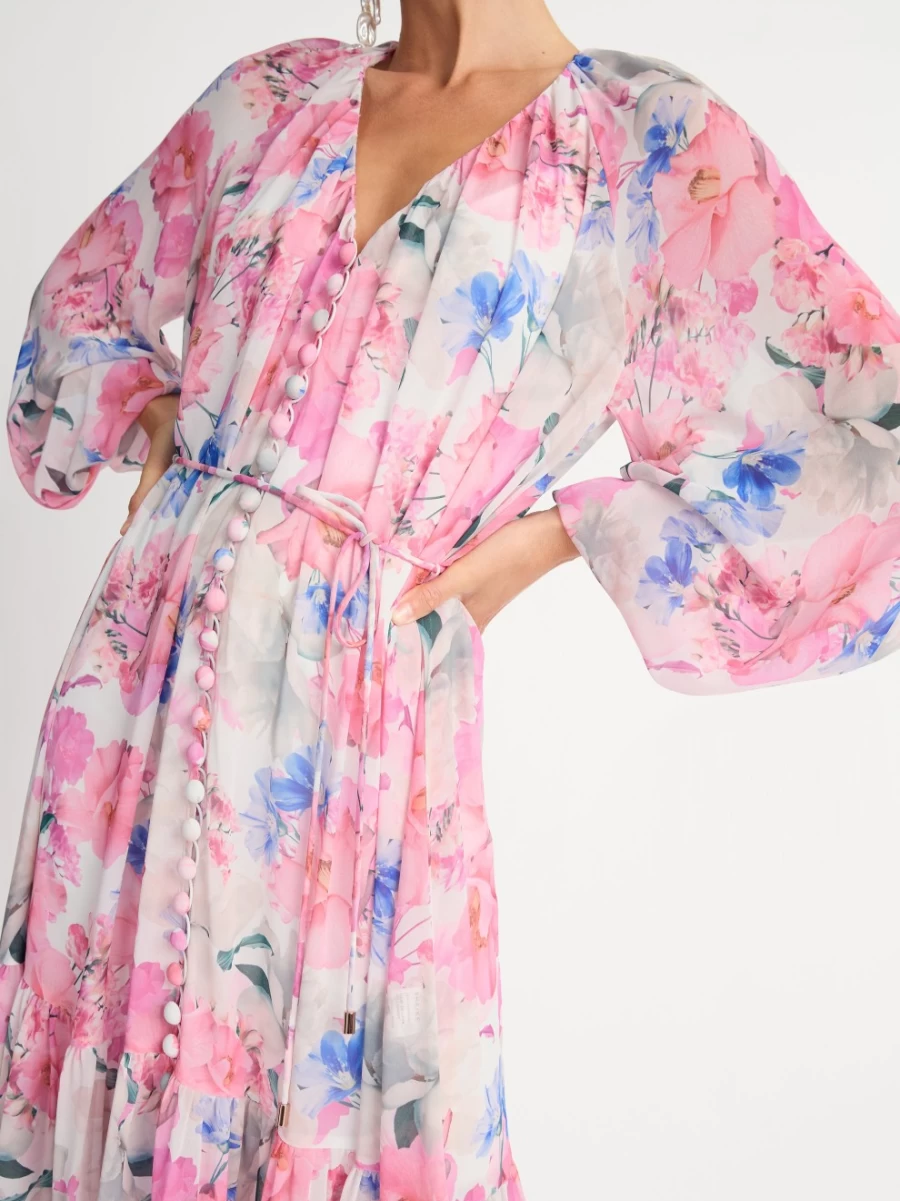 SHEIKE Women's Juliet Floral Dress - Elegant Summer Flowy Boho Maxi Dress