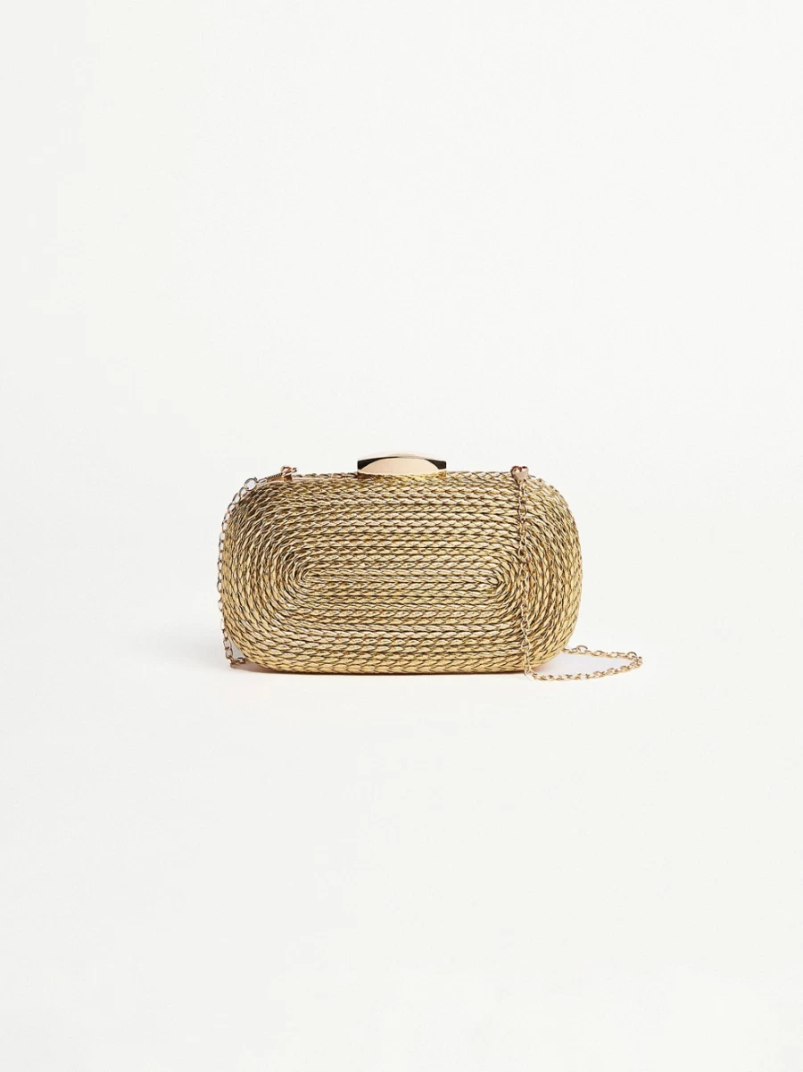 SHEIKE Women's Gold Plated Clutch Bag - Elegant Evening Purse for Women