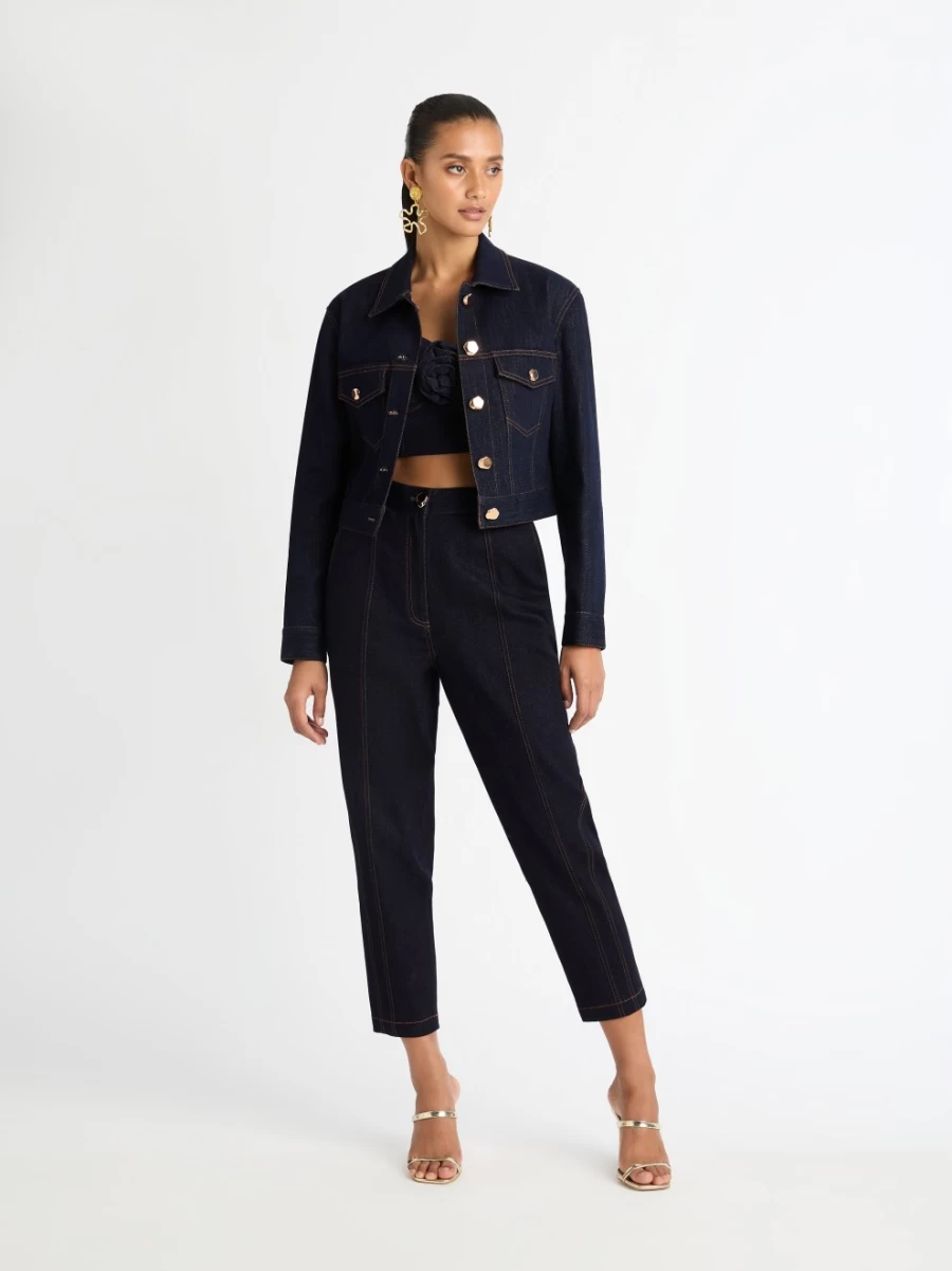 SHEIKE Women's Claudia Denim Jacket - Stylish Vintage Blue Jean Jacket for Women