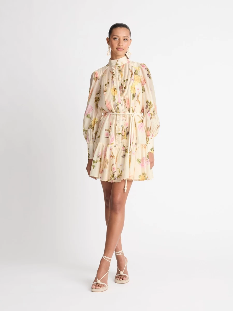 SHEIKE Women's Rose Garden Floral Long Sleeve Midi Dress