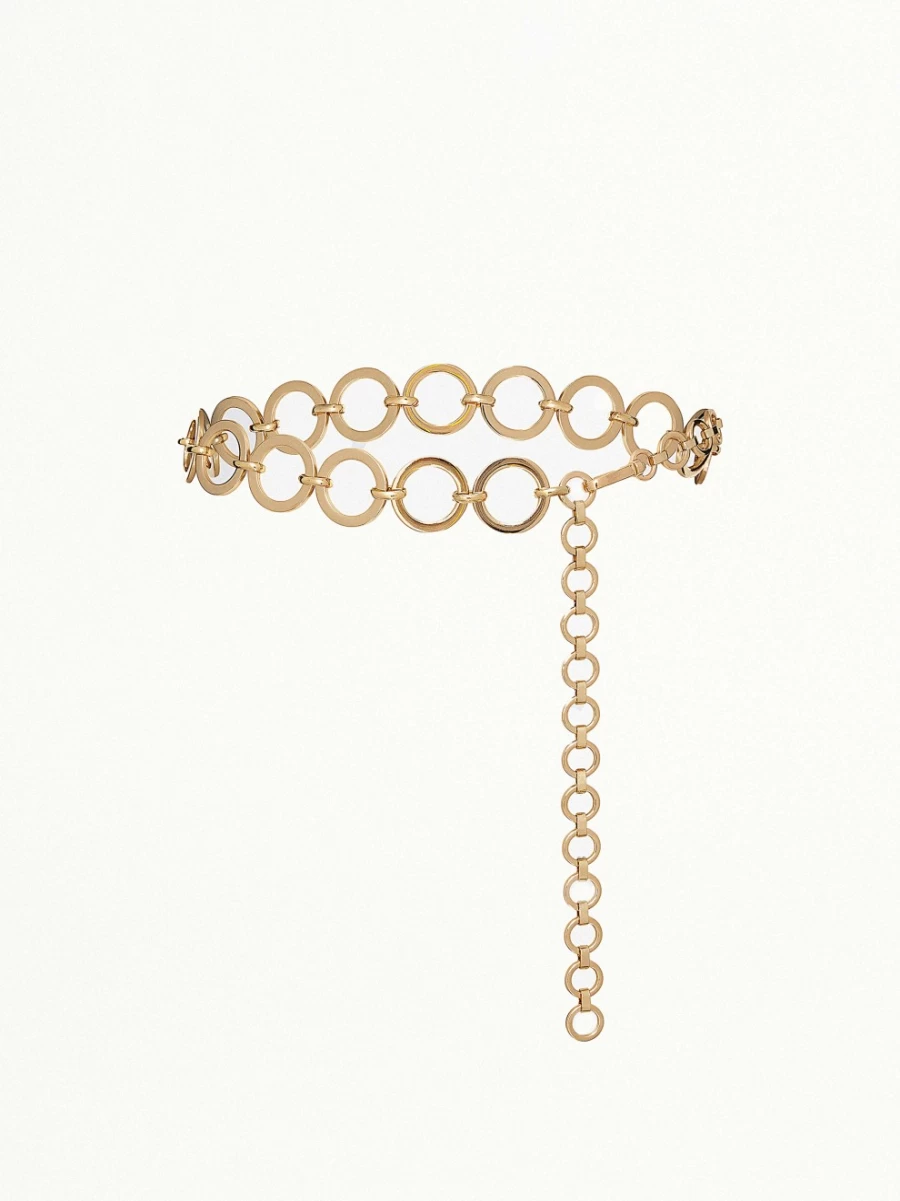 SHEIKE Women's Full Moon Chain Belt - Stylish Silver Waist Belt for Women