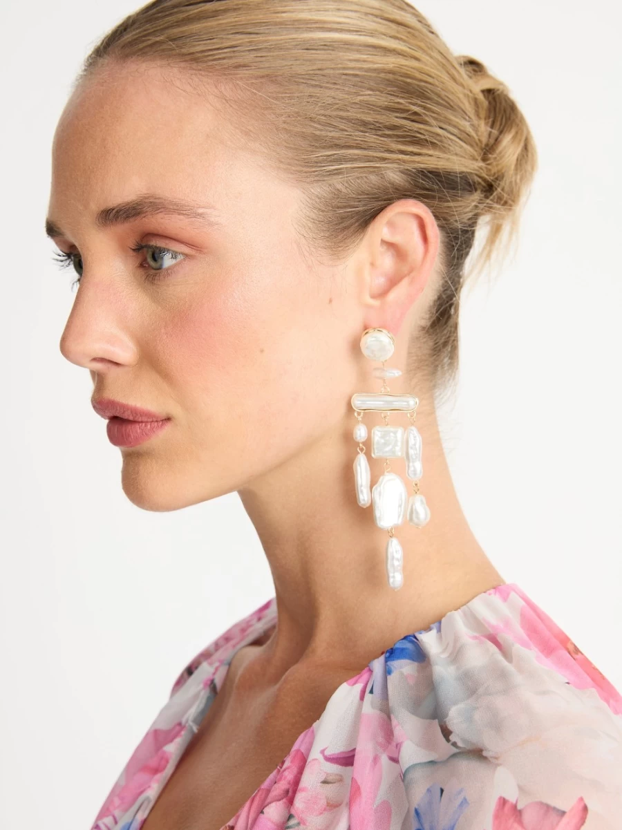 SHEIKE Women's Layla Hoop Earrings - Gold Plated Dangle Earrings for Women